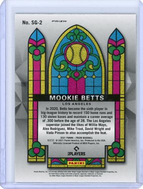 Mookie Betts - 2021 Panini Prizm Stained Glass Red White Blue SG-2