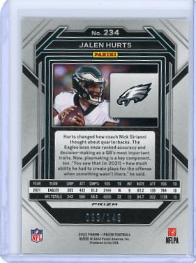 Jalen Hurts - 2022 Panini Prizm Red Wave 099/149 #234 Eagles