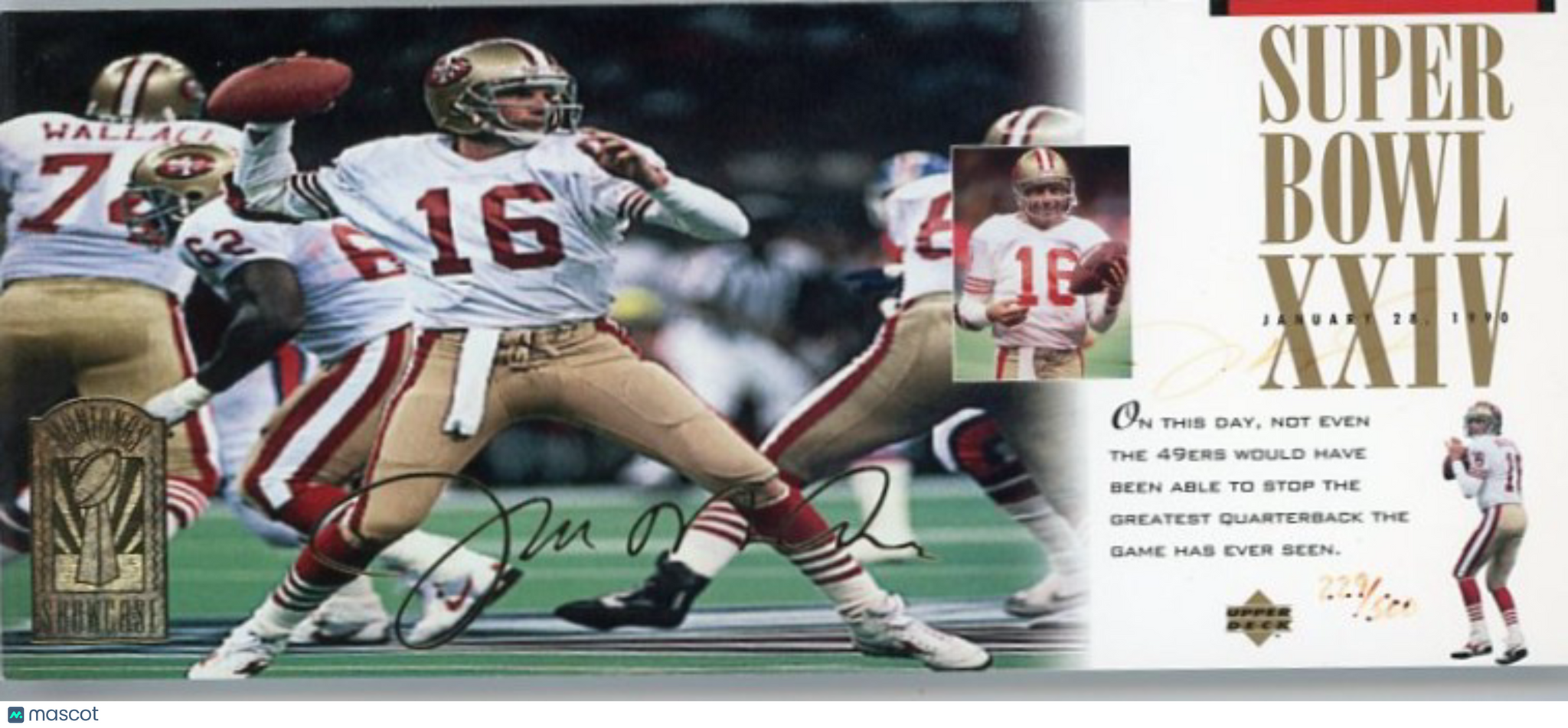 Joe Montana - 1995 Upper Deck Montana's Showcase Super Bowl XXIV Auto 229/500