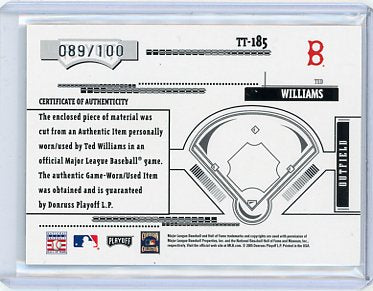 Ted Williams - 2005 Playoff Absolute Tools of the Trade Game-Used Bat 089/100