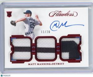 Matt Manning - 2022 Panini Flawless Rookie Patch Auto 11/20 Red TPA-MM