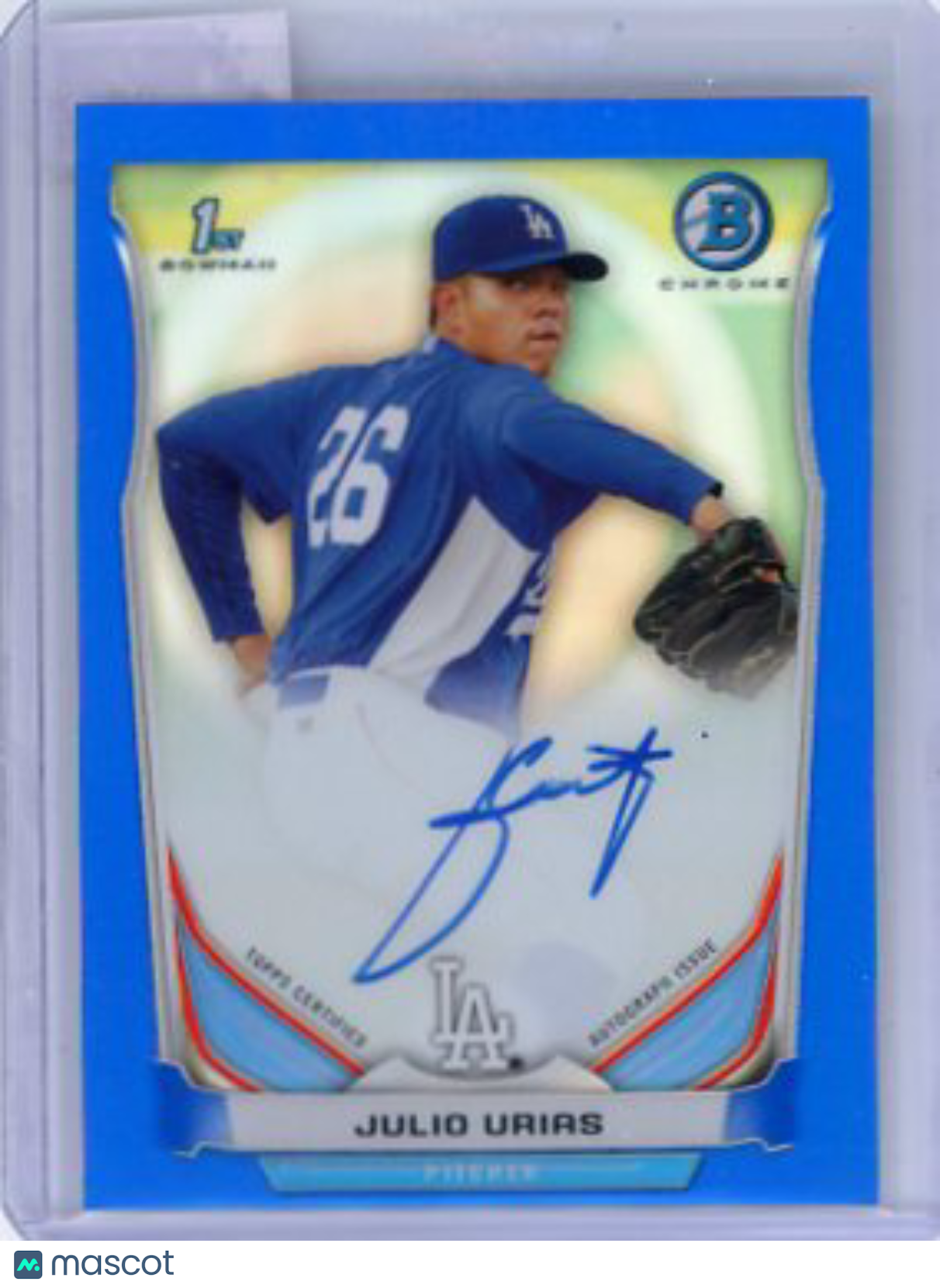 Julio Urias - 2013 1st Bowman Chrome Auto 35/150 Topps Blue Refractor BCAP-JU