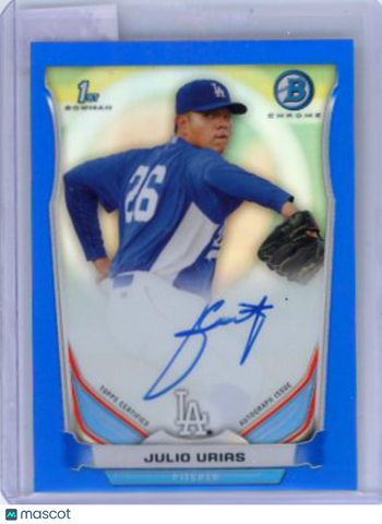 Julio Urias - 2013 1st Bowman Chrome Auto 35/150 Topps Blue Refractor BCAP-JU