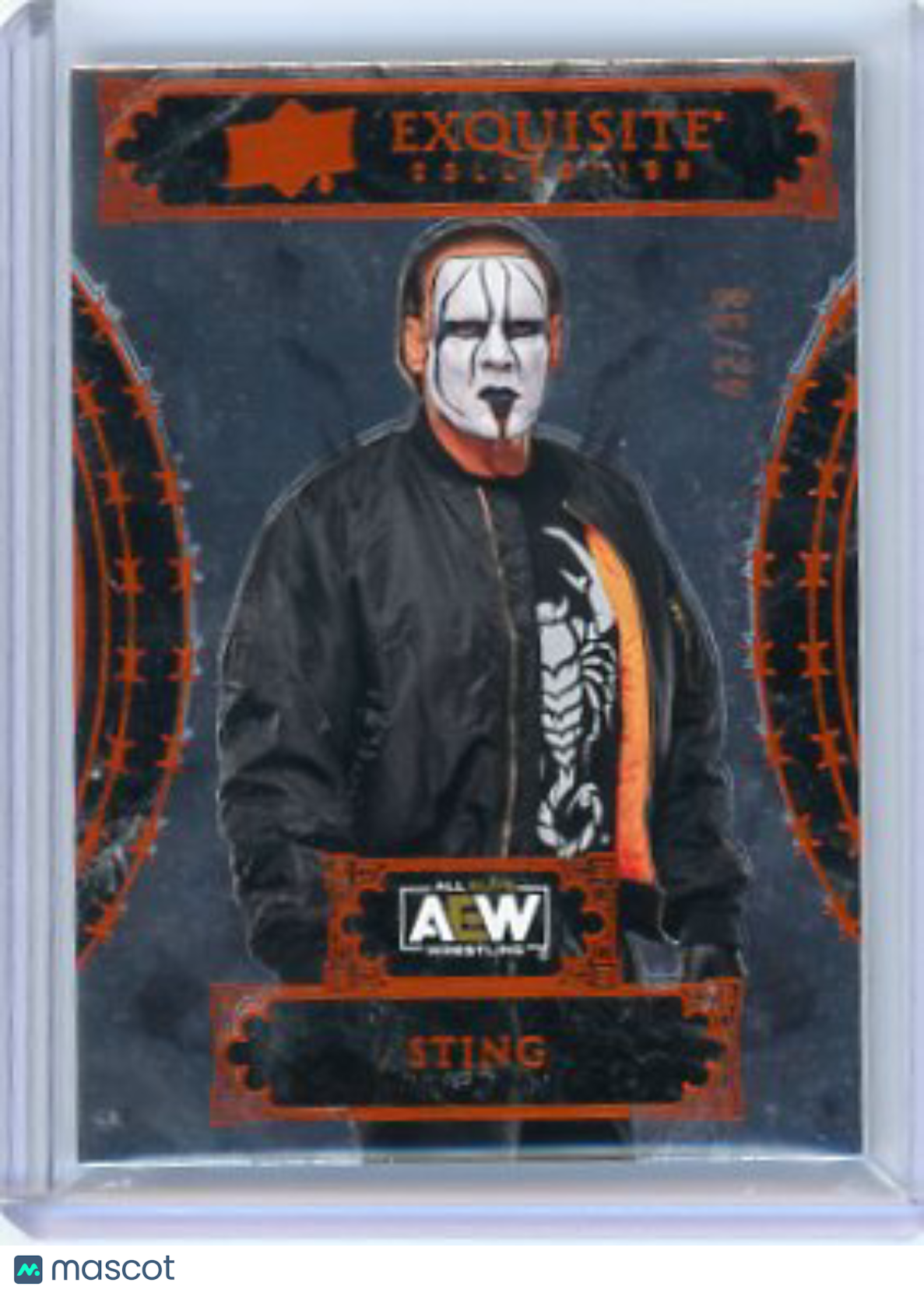 Sting - 2024 Upper Deck AEW Black Diamond Exquisite Collection Orange 42/50 #21
