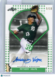 Anthony Volpe - 2018 Leaf Perfect Game National Showcase Auto Rookie Green 5/10