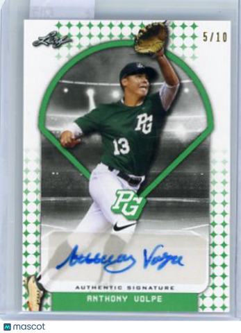 Anthony Volpe - 2018 Leaf Perfect Game National Showcase Auto Rookie Green 5/10
