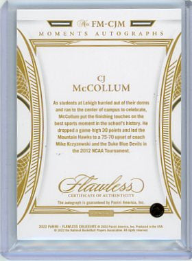CJ McCollum - 2022 Panini Flawless Collegiate Basketball Auto Moments 14/25
