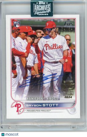 Bryson Stott - 2024 Topps Archives Signature Auto Buyback 2022 Topps Rookie 255