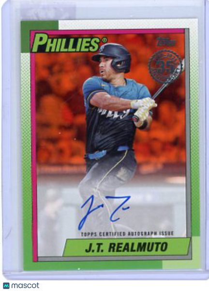 J.T. Realmuto - 2023 Topps 1990 Topps Baseball Autograph 07/25 Orange 90A-JR