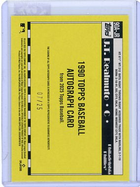 J.T. Realmuto - 2023 Topps 1990 Topps Baseball Autograph 07/25 Orange 90A-JR