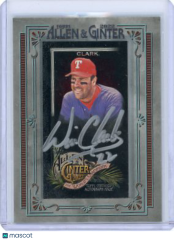 Will Clark - 2022 Topps Allen & Ginter Framed Mini Auto Black 39/50 MA-WCL