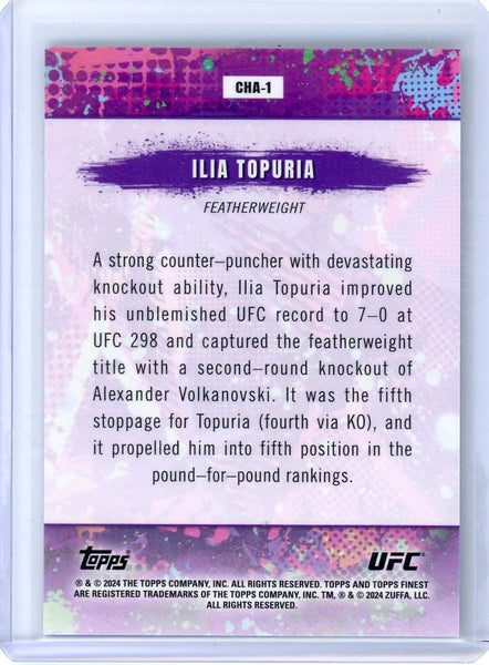 Ilia Topuria - 2024 Topps Finest UFC Chaos Black Refractor /25