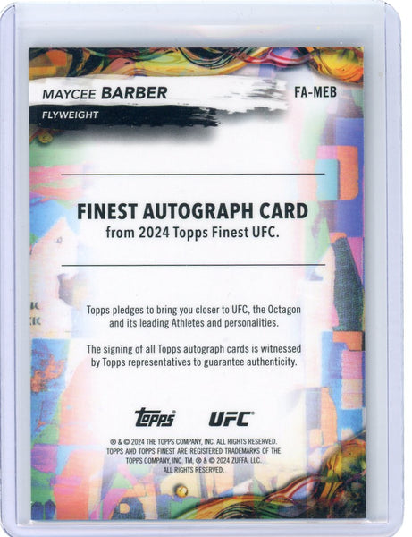 Maycee Barber - 2024 Topps Finest UFC Gold Shimmer Auto /39