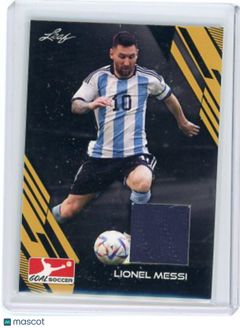 Lionel Messi - 2023 Leaf Goal Soccer Jersey Patch Game Used J-10 Argentina