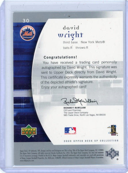 David Wright - 2005 Upper Deck SP Authentic Auto 079/350 #30 Mets