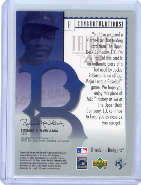 Jackie Robinson - 2001 Upper Deck Tribute to 42 Game-Used Bat Relic Brooklyn