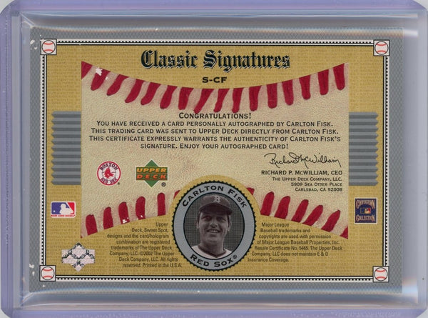 Carlton Fisk - 2002 Upper Deck Sweet Spot Classics Classic Signatures Auto 22/25