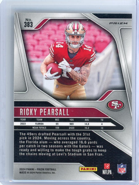 Ricky Pearsall - 2024 Panini Prizm Football White Sparkle Rookie RC #383