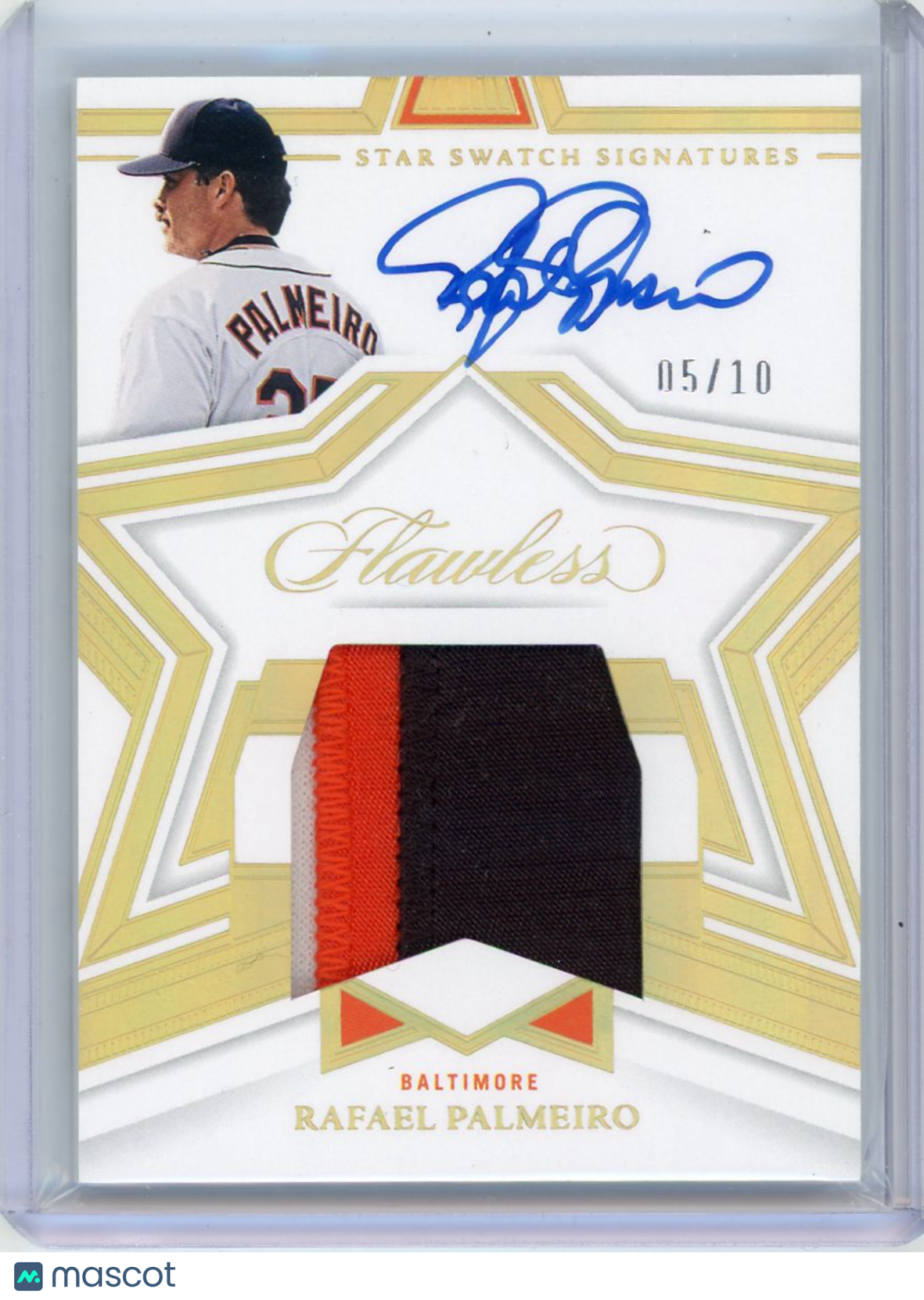 Rafael Palmeiro - 2023 Panini Flawless Star Swatch Auto 05/10 Patch Gold SSS-RP