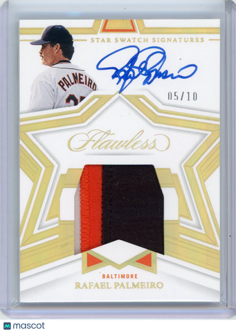 Rafael Palmeiro - 2023 Panini Flawless Star Swatch Auto 05/10 Patch Gold SSS-RP