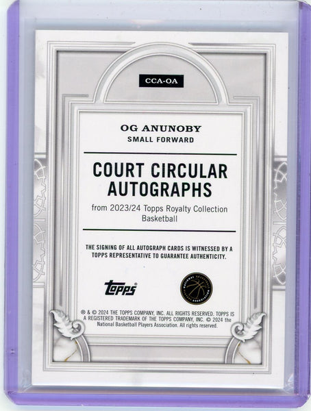 OG Anunoby - 2023-24 Topps Royalty Basketball Court Circular Autographs 2/5