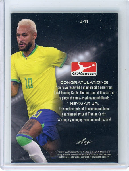 Neymar Jr. - 2023 Leaf Goal Soccer Game-Used Jersey Card J-11