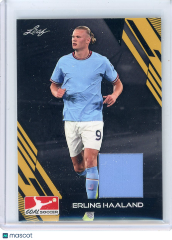 Erling Haaland - 2023 Leaf Goal Soccer Game-Used Jersey Card J-4