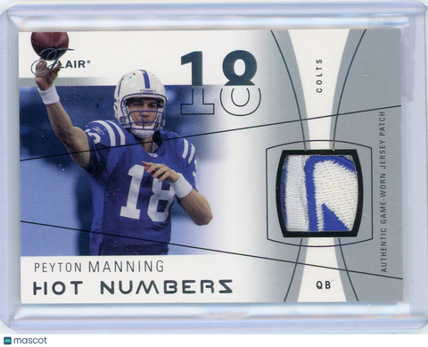 Peyton Manning - 2004 Fleer Flair Hot Numbers 42/75 Game Used Reebok Logo