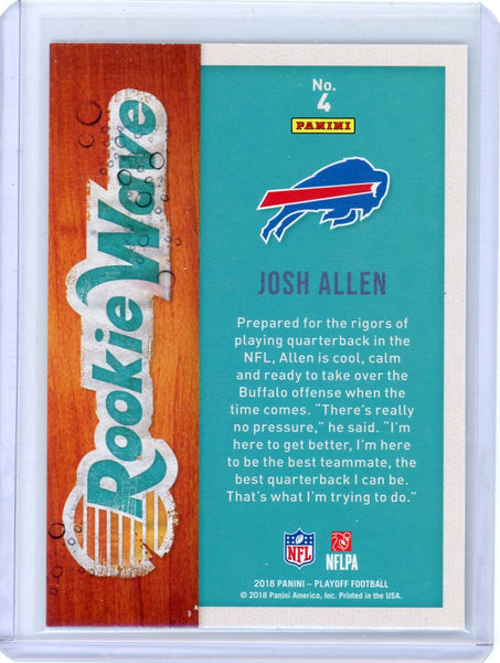 Josh Allen - 2018 Panini Playoff Football Rookie Wave #4 Bills