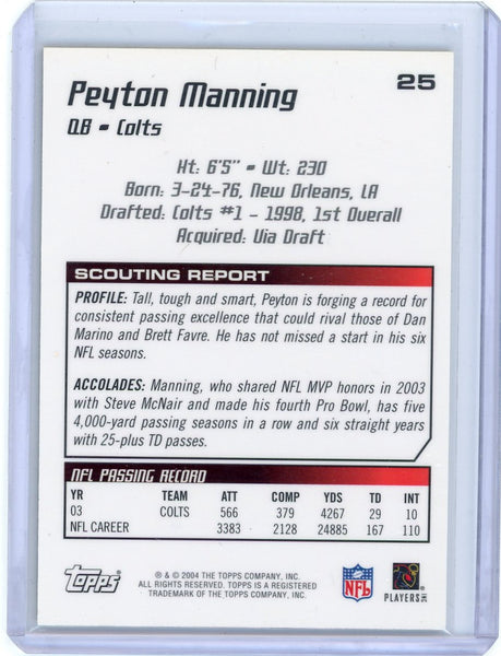 Peyton Manning - 2004 Topps Draft Picks & Prospects Refractor #25