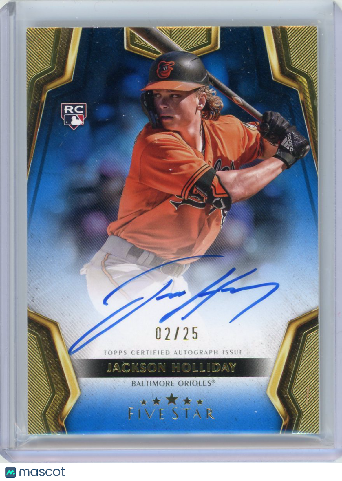 Jackson Holliday - 2024 Topps Five Star Rookie Auto Blue RC 02/25 FSA-JH