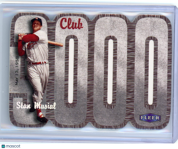 Stan Musial - 2000 Fleer Baseball Club 3000 Die Cut May 13 1958