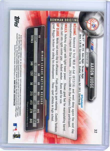 Aaron Judge - 2017 Topps Bowman Baseball Rookie RC #32 Yankees