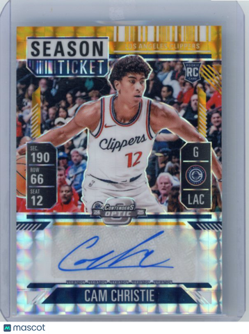 Cam Christie - 2024-25 Panini Contenders Optic Season Ticket 2025 Prizm 01/10 RC