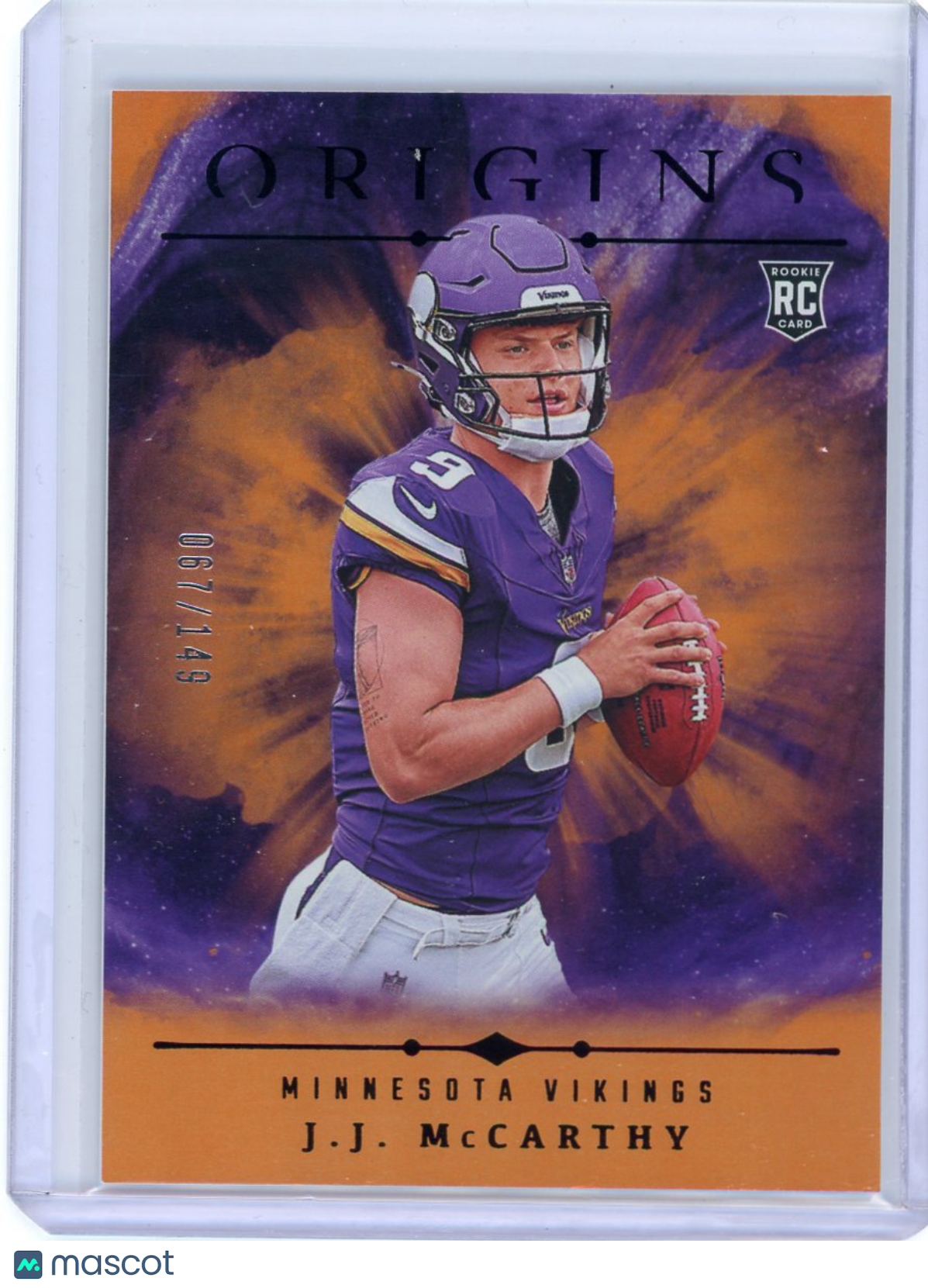 J.J. McCarthy - 2024 Panini Origins Football 067/149 Rookie Orange RC #103