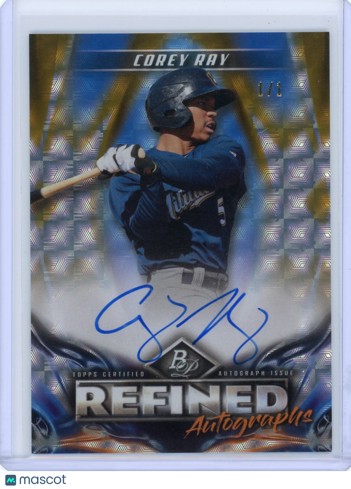 Corey Ray - 2019 Bowman Platinum Refined Autographs Auto Foilfractor 1/1