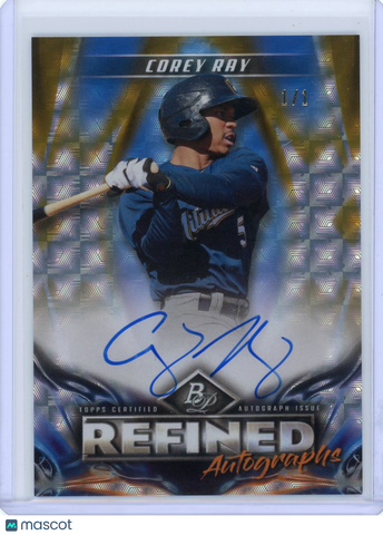 Corey Ray - 2019 Bowman Platinum Refined Autographs Auto Foilfractor 1/1