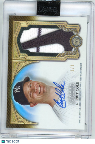 Gerrit Cole - 2023 Topps Dynasty 1 / 1 Patch Nike Swish Game-Used Memorabilia