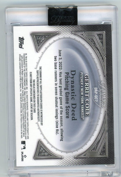 Gerrit Cole - 2023 Topps Dynasty 1 / 1 Patch Nike Swish Game-Used Memorabilia
