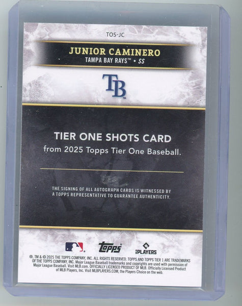 Junior Caminero - 2025 Topps Tier One Tier One Shots Green 32/49