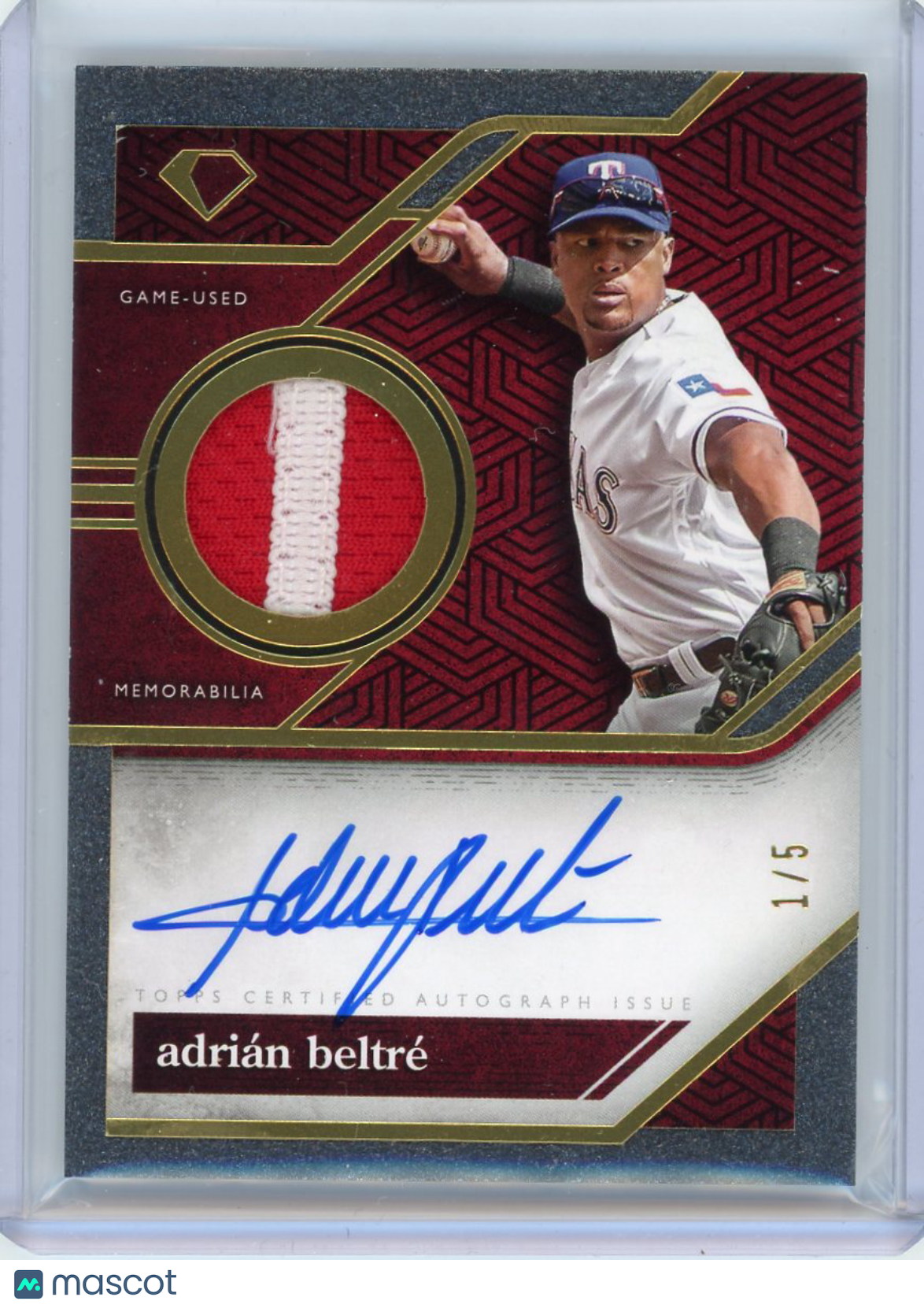 Adrián Beltré - 2024 Topps Diamond Icons Baseball Patch Auto 1/5