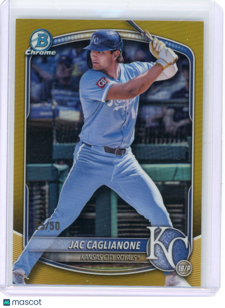 Jac Caglianone - 2025 Bowman Chrome Gold Refractor 25/50 BCP-154