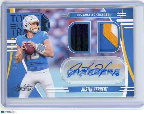 Justin Herbert - 2025 Panini Absolute Football Autograph Patch 15/99