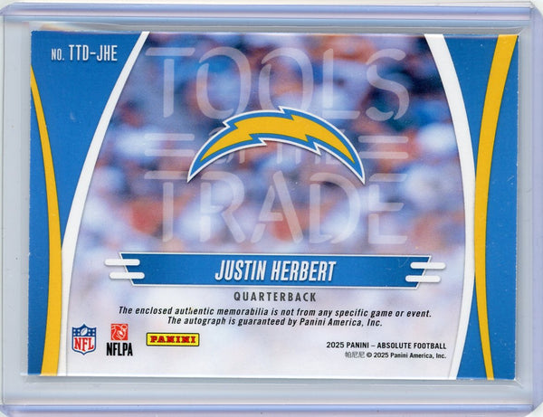 Justin Herbert - 2025 Panini Absolute Football Autograph Patch 15/99