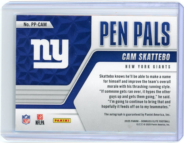 Cam Skattebo - 2025 Panini Donruss Elite Pen Pals Rookie Auto