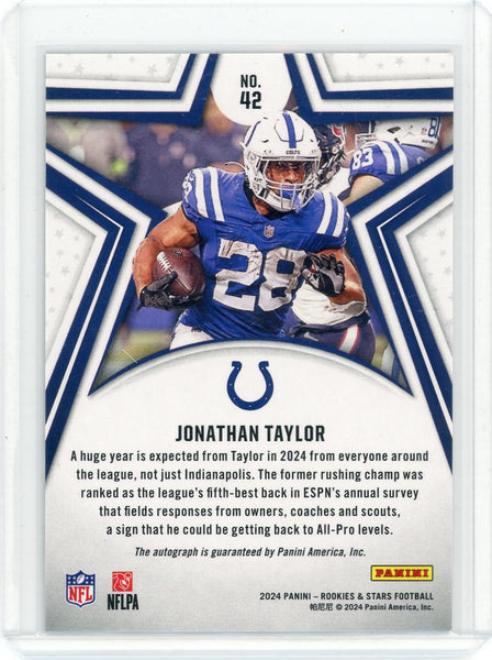 Jonathan Taylor - 2024 Panini Rookies & Stars Football True Blue Auto 14/75