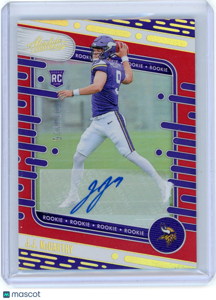 J.J. McCarthy - 2024 Panini Absolute Football Rookie Auto 041/100