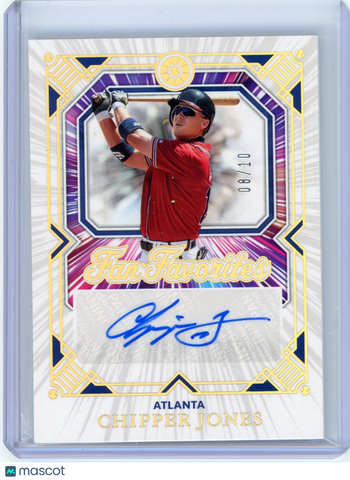 Chipper Jones - 2025 Panini Boys Summer Baseball Auto Fan Favorites Gold 08/10