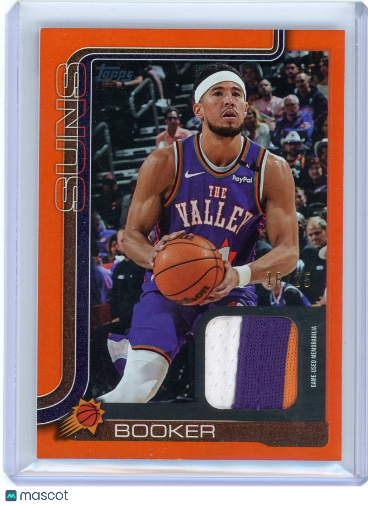 Devin Booker - 2025 Topps Basketball Patch GU Jersey Real One Orange 16/25 FRODB