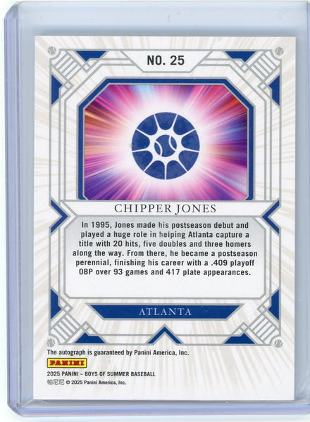 Chipper Jones - 2025 Panini Boys Summer Baseball Auto Fan Favorites Gold 08/10